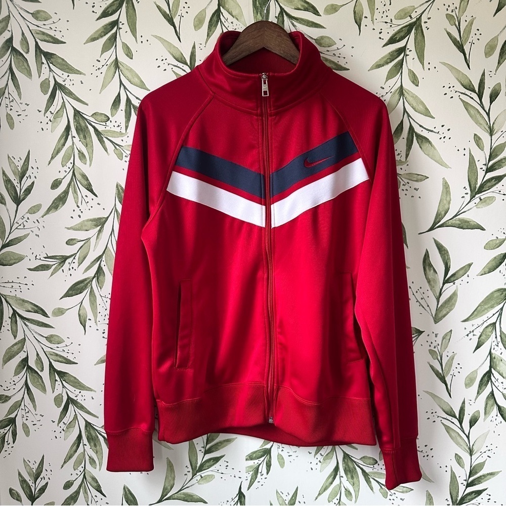 Nike Athletic Dept Warm Up Jacket. Red/White/Blue. Medium.